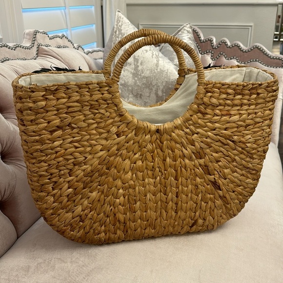 LARGE HANDMADE BRACH BAG WITH FEATHERS - Picture 7 of 17